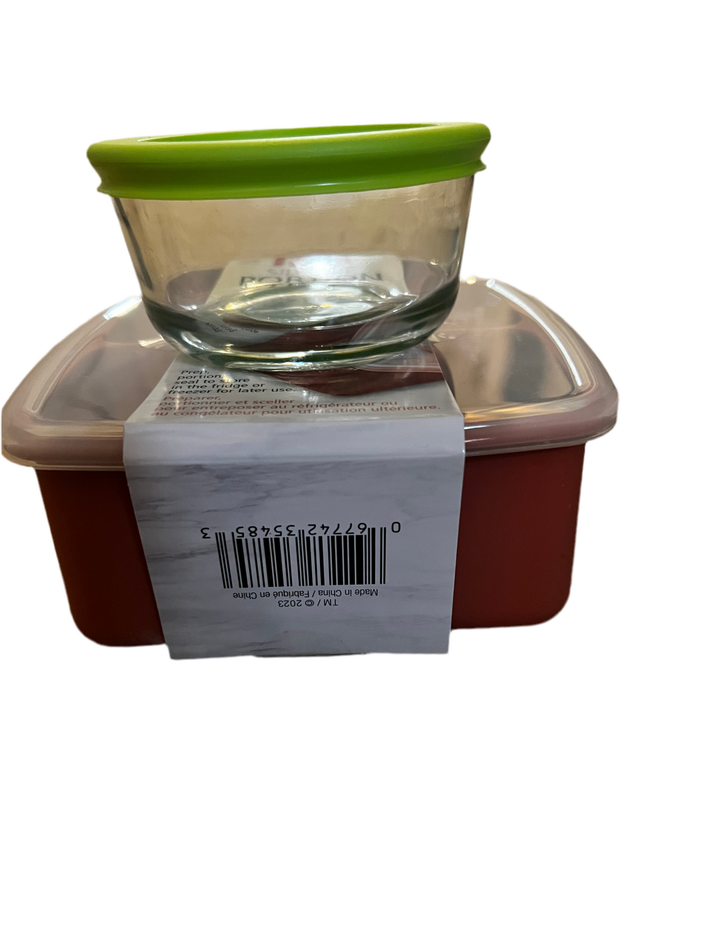 (2) Joie Silicone Portion Tray Heat resistance BPA free, 4 cup tray & two small glass containers