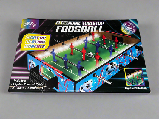 Nifty electronic table top foosball!