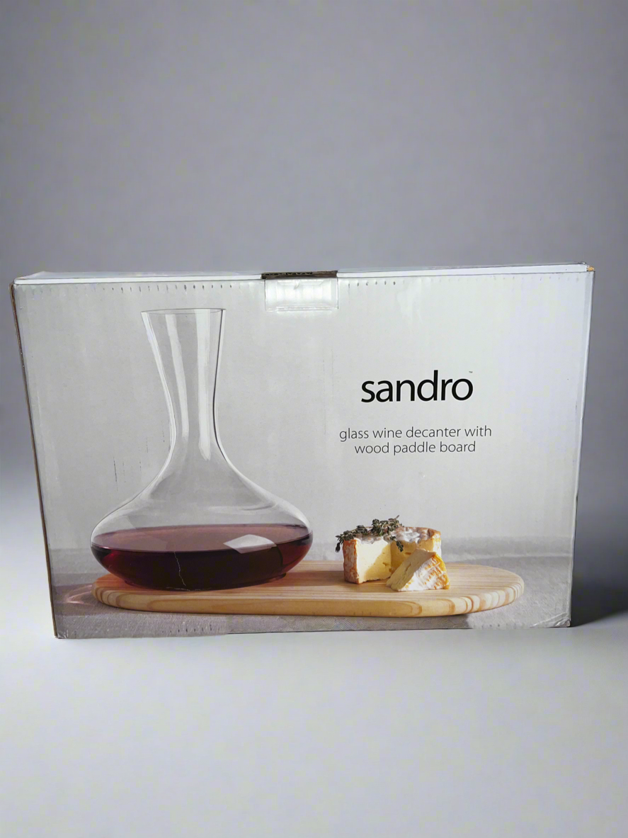 Sandro Wine Decanter and Wooden Base
