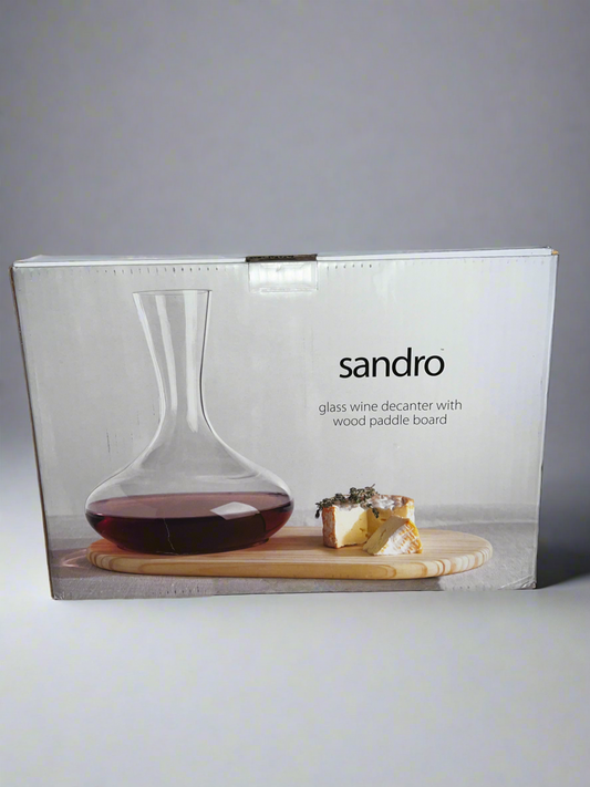 Sandro Wine Decanter and Wooden Base