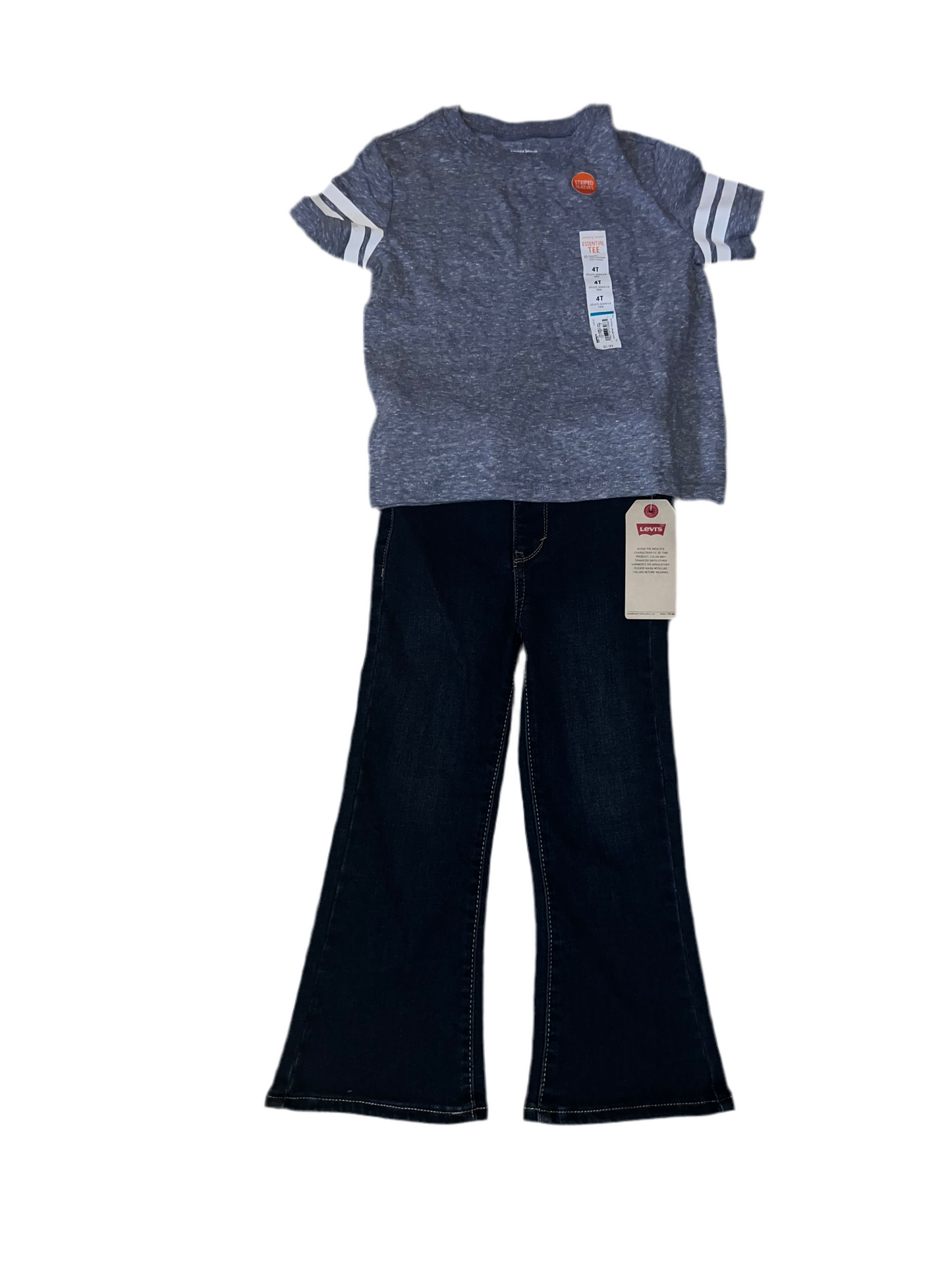 4t shirt and 4t Levi flare jeans for girls