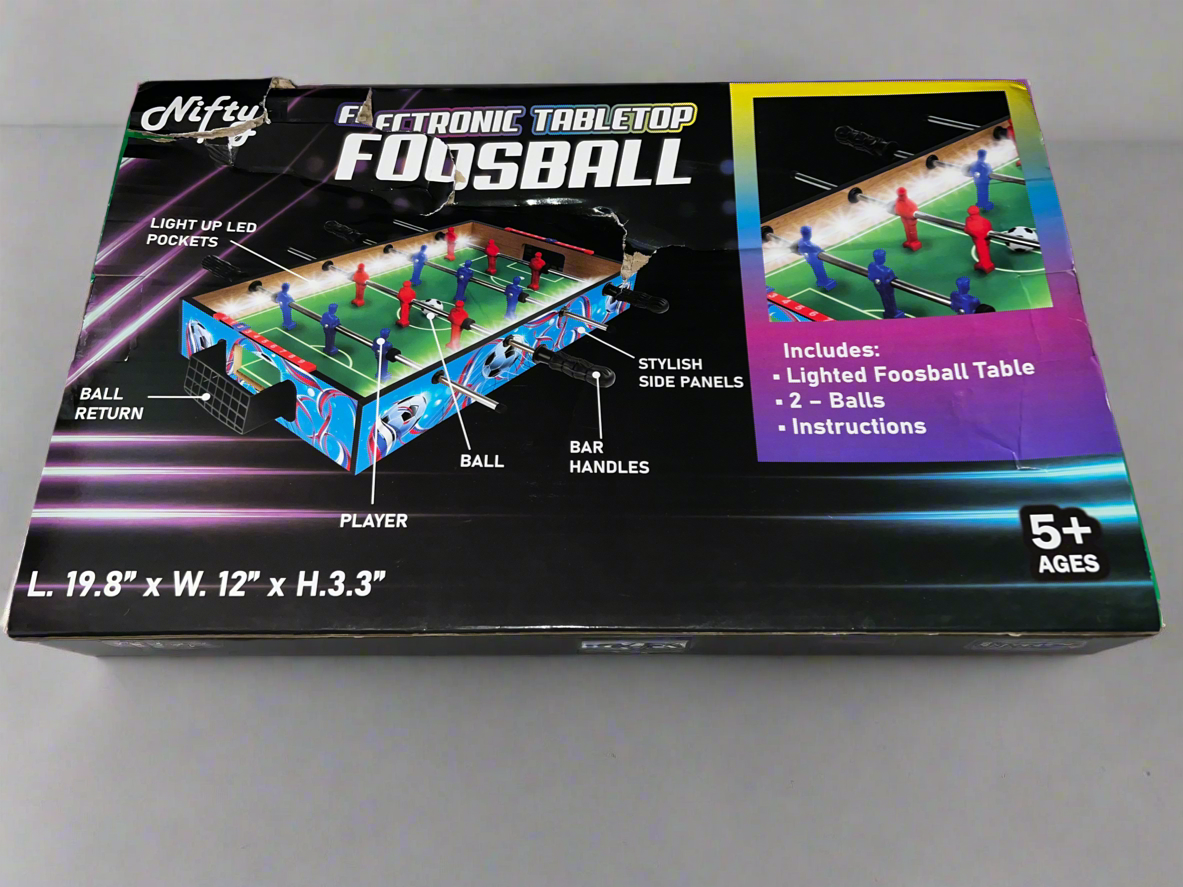 Nifty electronic table top foosball!